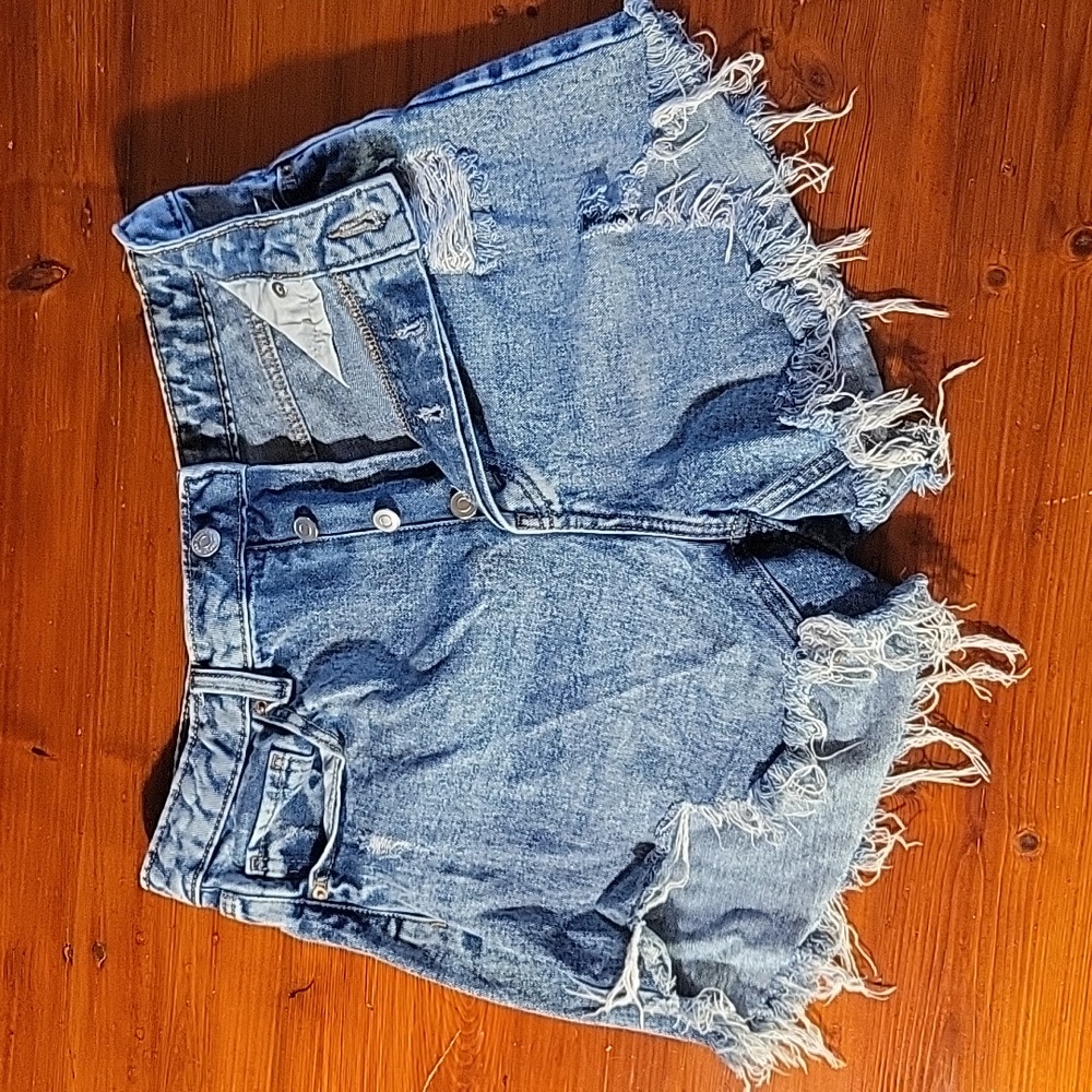 Wild Fable Button Fly Frayed High Waist Shorts